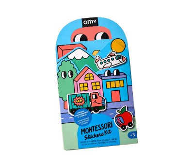 Desplegable de Pegatinas Reutilizables Omy Montessori ¡Vroom Vroom!