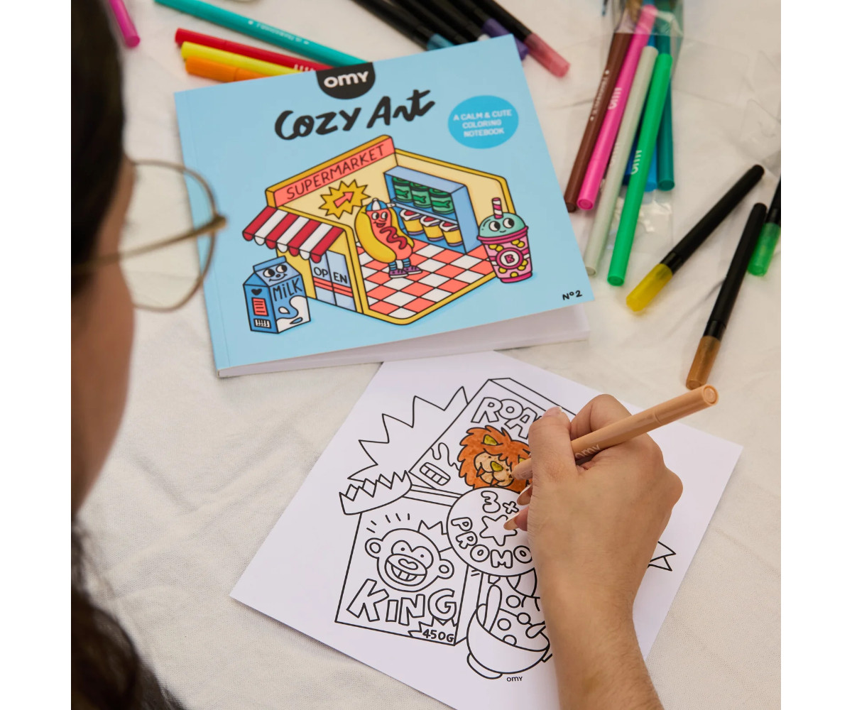Libro para Colorear Cozy Art Supermarket