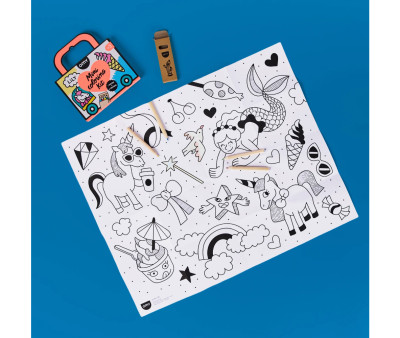 Livro para colorir Mini Pocket Omy Unicorn