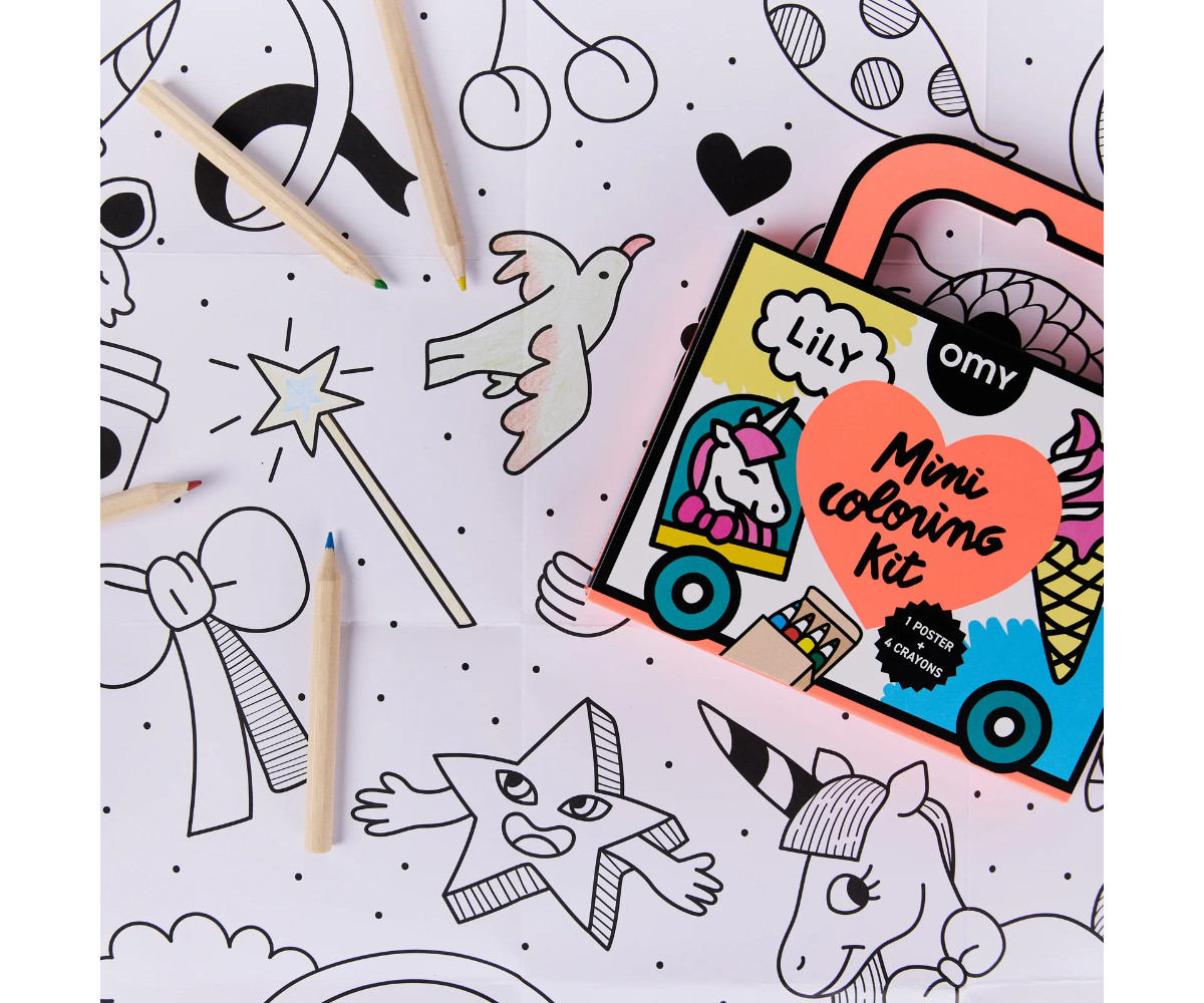 Livro para colorir Mini Pocket Omy Unicorn