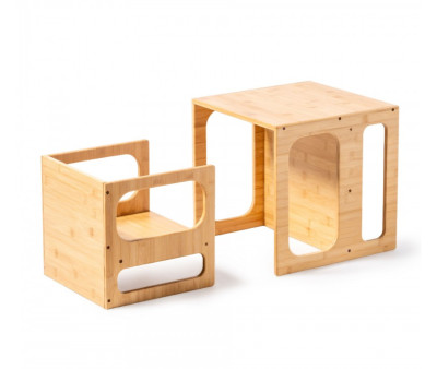 Mesa y Silla Montessori de Bambu Klea Camel