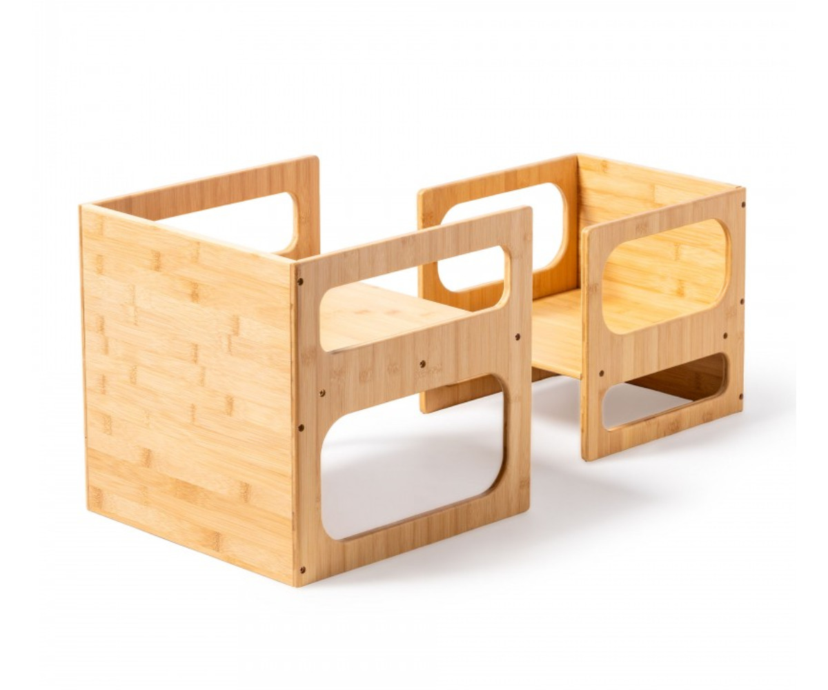 Mesa y Silla Montessori de Bambu Klea Camel