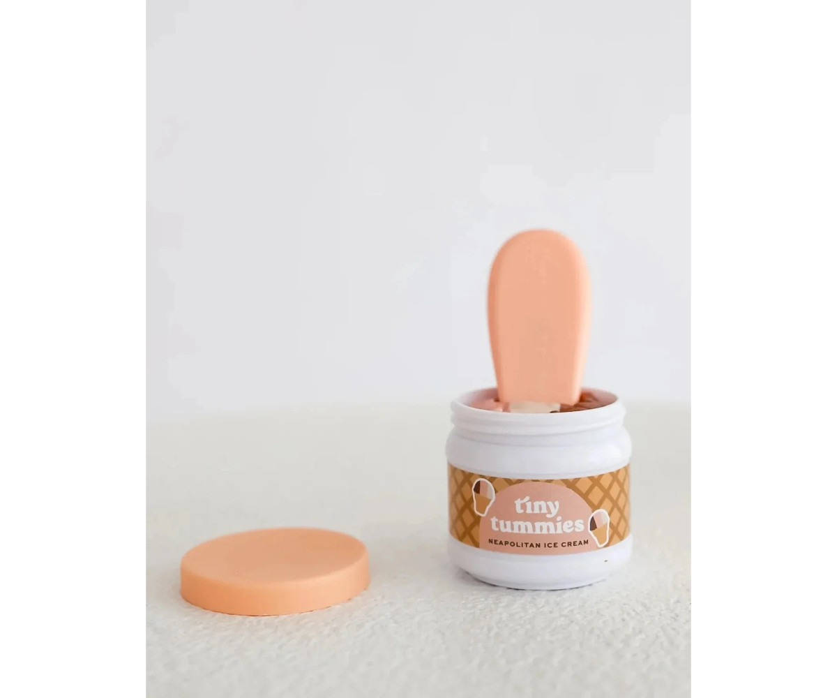 Set de Tarro y Cuchara Tiny Tummies Helado Napolitano