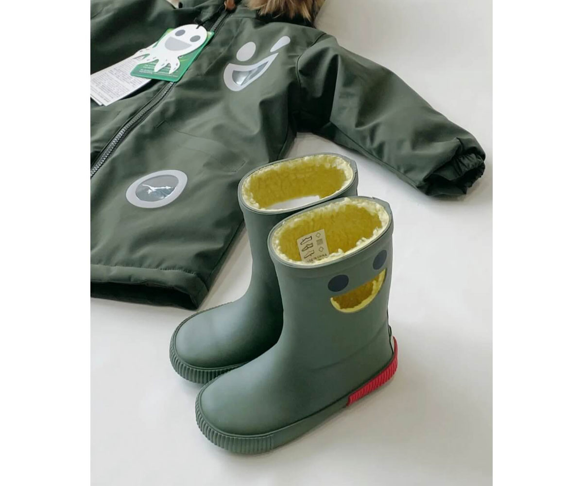 Botas de Agua Térmicas Caucho Natural Wistiti Forest Green