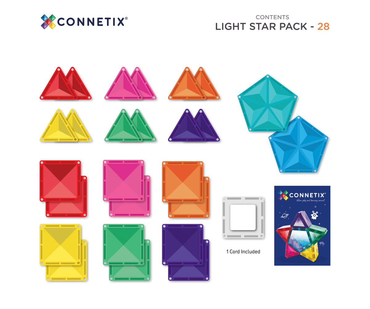 Construcción Connetix Light Star 28 piezas