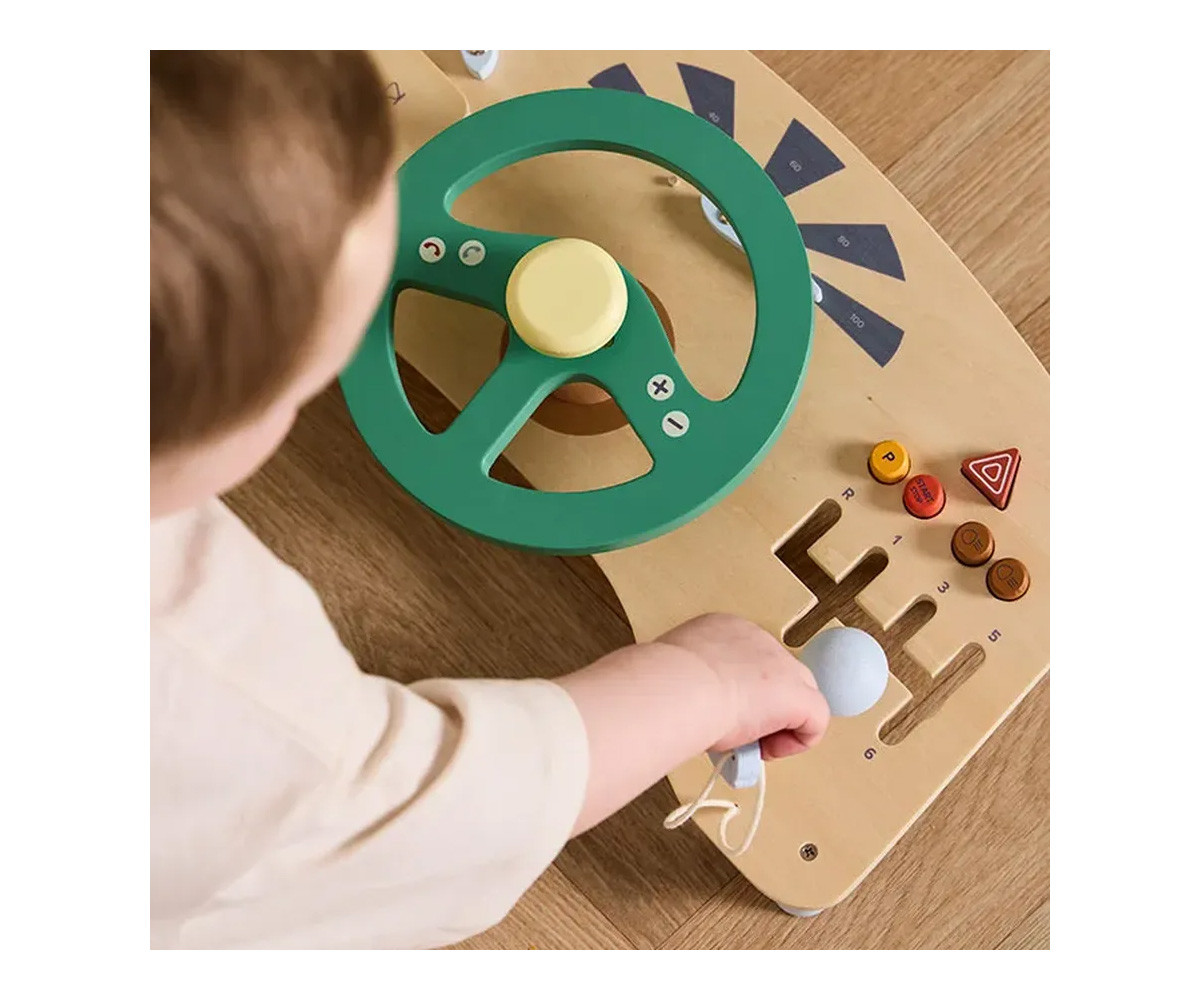 Panel de Actividades Coche de Madera Aiden