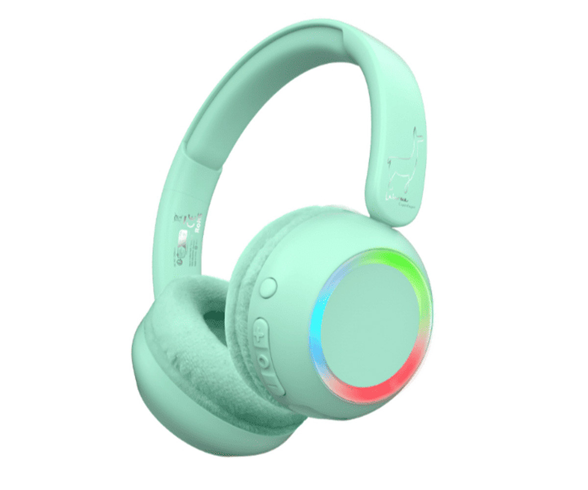 Auriculares con Luz Ambiental Verde Menta