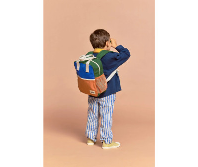 Mochila Preescolar Arthur Tricolor Azul Eléctrico Personalizable