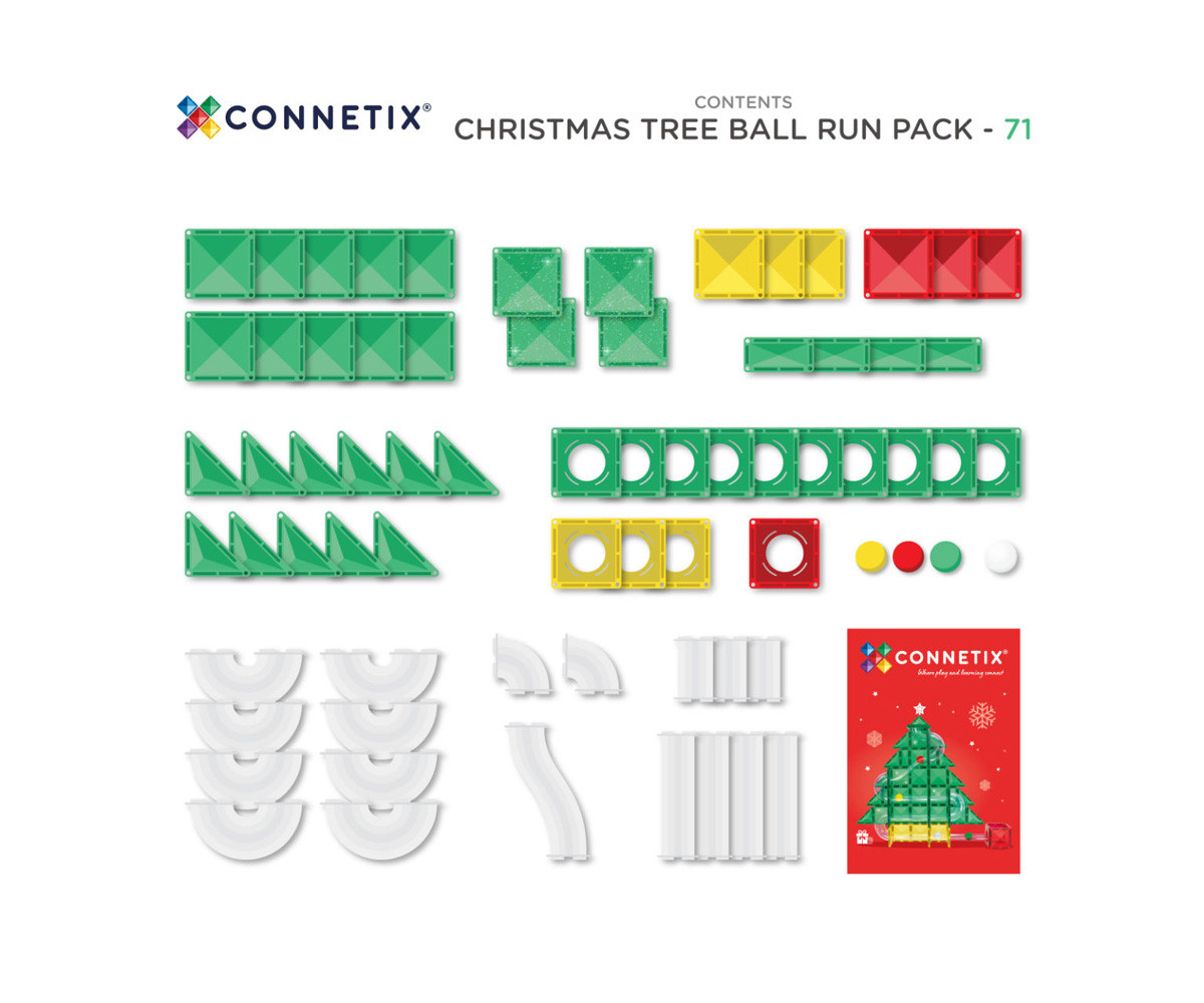 Pack Connetix Ball Run Christmas Special Edition Christmas 71 piezas