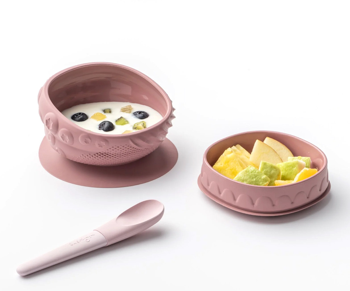 Cuenco de Silicona con Tapa y Ventosa Rasberry