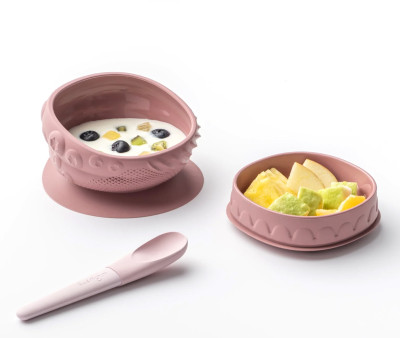 Cuenco de Silicona con Tapa y Ventosa Rasberry