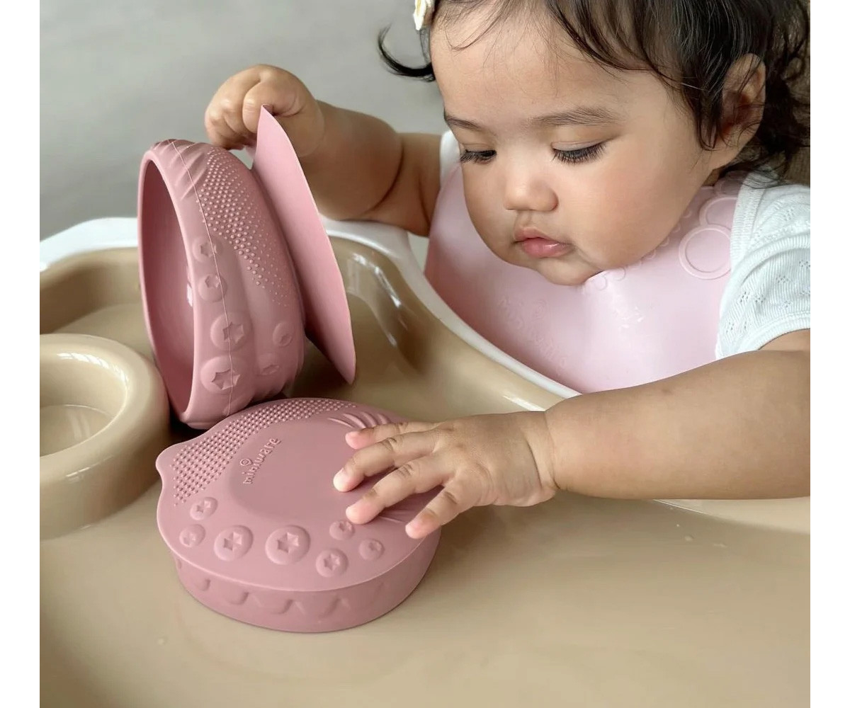 Cuenco de Silicona con Tapa y Ventosa Rasberry