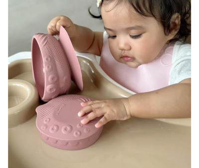 Cuenco de Silicona con Tapa y Ventosa Rasberry