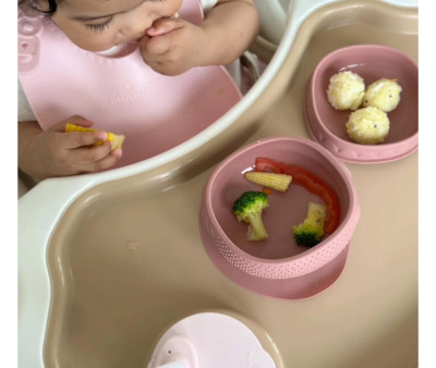 Cuenco de Silicona con Tapa y Ventosa Rasberry