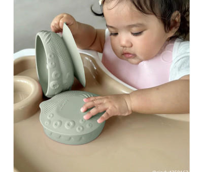 Cuenco de Silicona con Tapa y Ventosa Sage