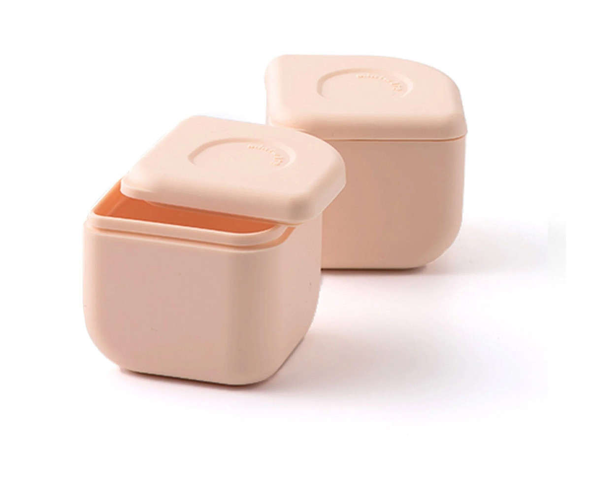 Set de Caja Bento y 2 Silipods de silicona Acero Peach