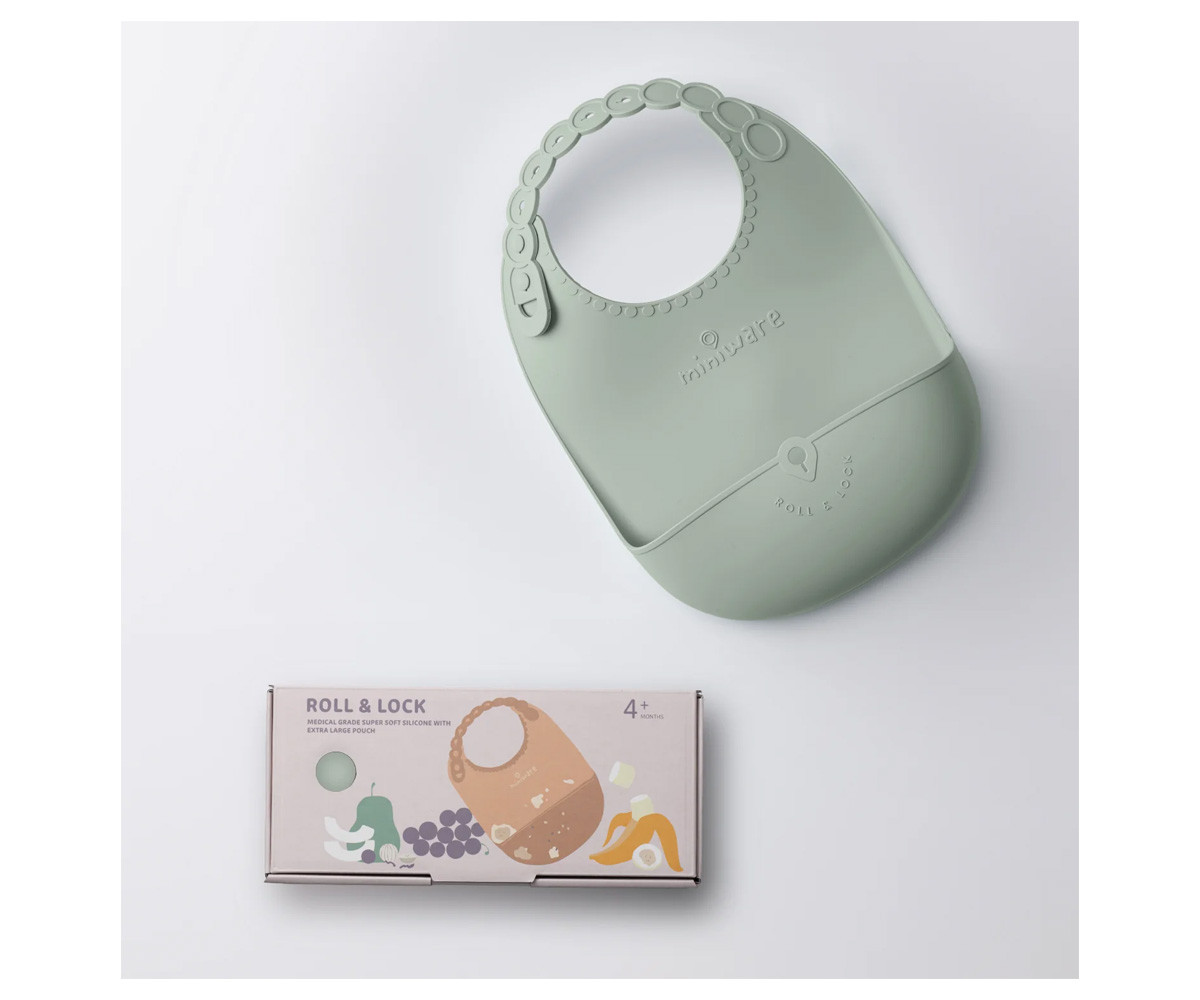 Babero Silicona Enrollable Sage