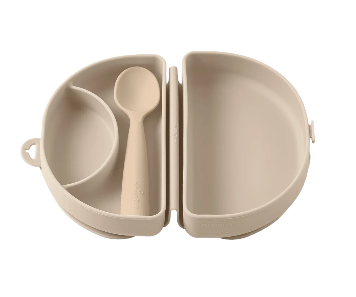 Set de Plato y Cuchara de Silicona Plegable Avena