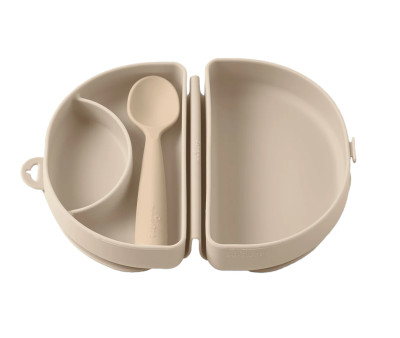 Set de Plato y Cuchara de Silicona Plegable Avena