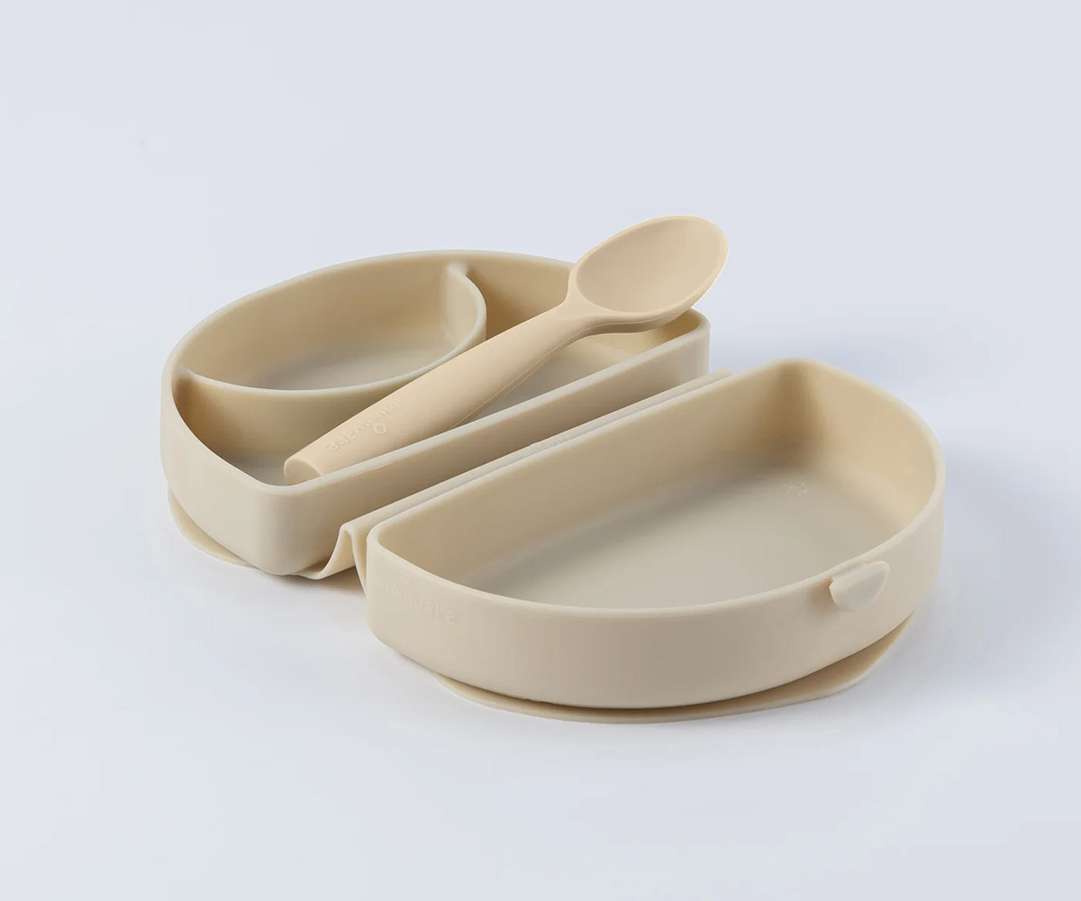 Set de Plato y Cuchara de Silicona Plegable Avena