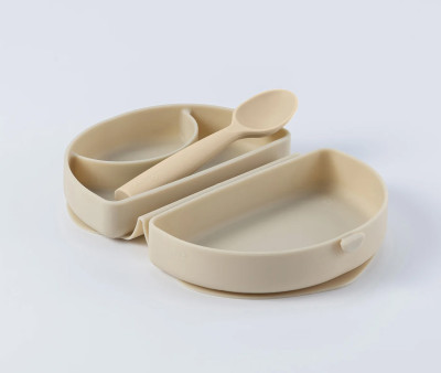 Set de Plato y Cuchara de Silicona Plegable Avena