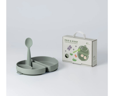 Set de Plato y Cuchara de Silicona Plegable Sage