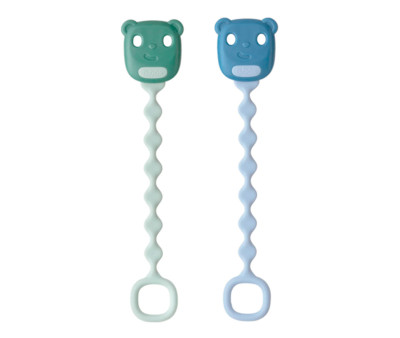 2 Attache-Sucettes en Silicone Sage/Ocean