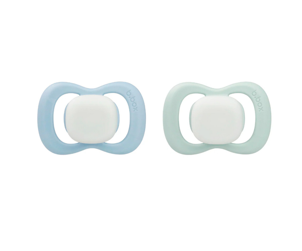 2 Sucettes Nocturnes Tétine Physiologique en Silicone Sky/Sage