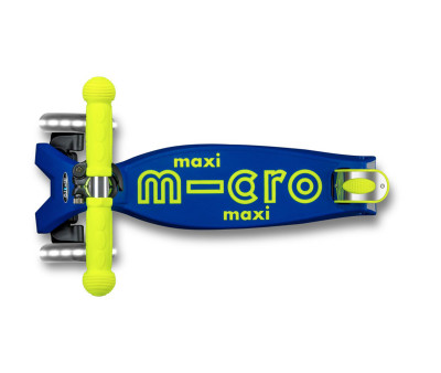 Patinete Maxi Deluxe Plegable Neon LED Azul-Amarillo
