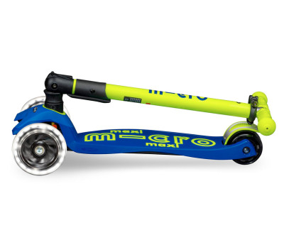 Patinete Maxi Deluxe Plegable Neon LED Azul-Amarillo