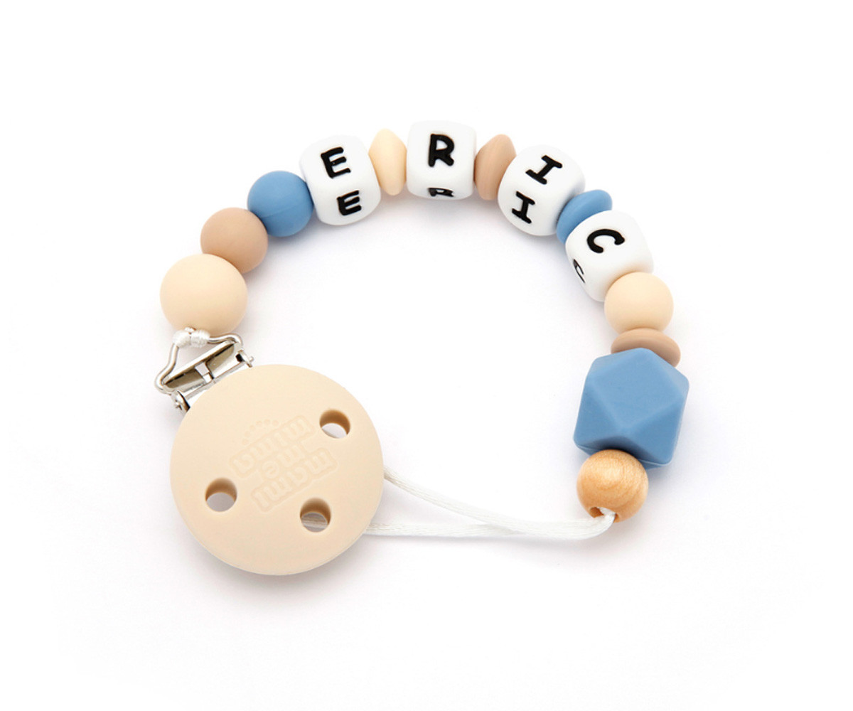 Chupetero Silicona Personalizado Natural Sapphire