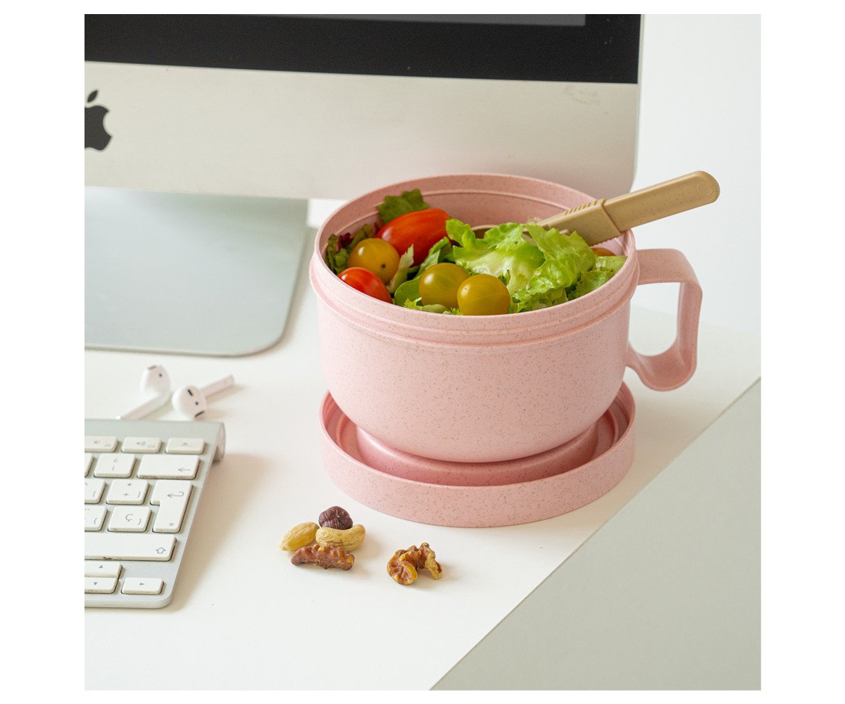 Caja de Almuerzo Redonda Bon Appétit Rosa