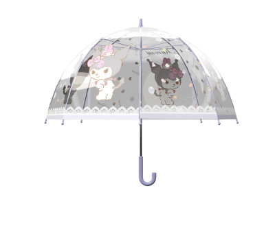 Paraguas Manual Infantil Kuromi Transparente Burbuja