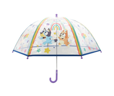 Paraguas Manual Infantil Bluey Transparente Burbuja