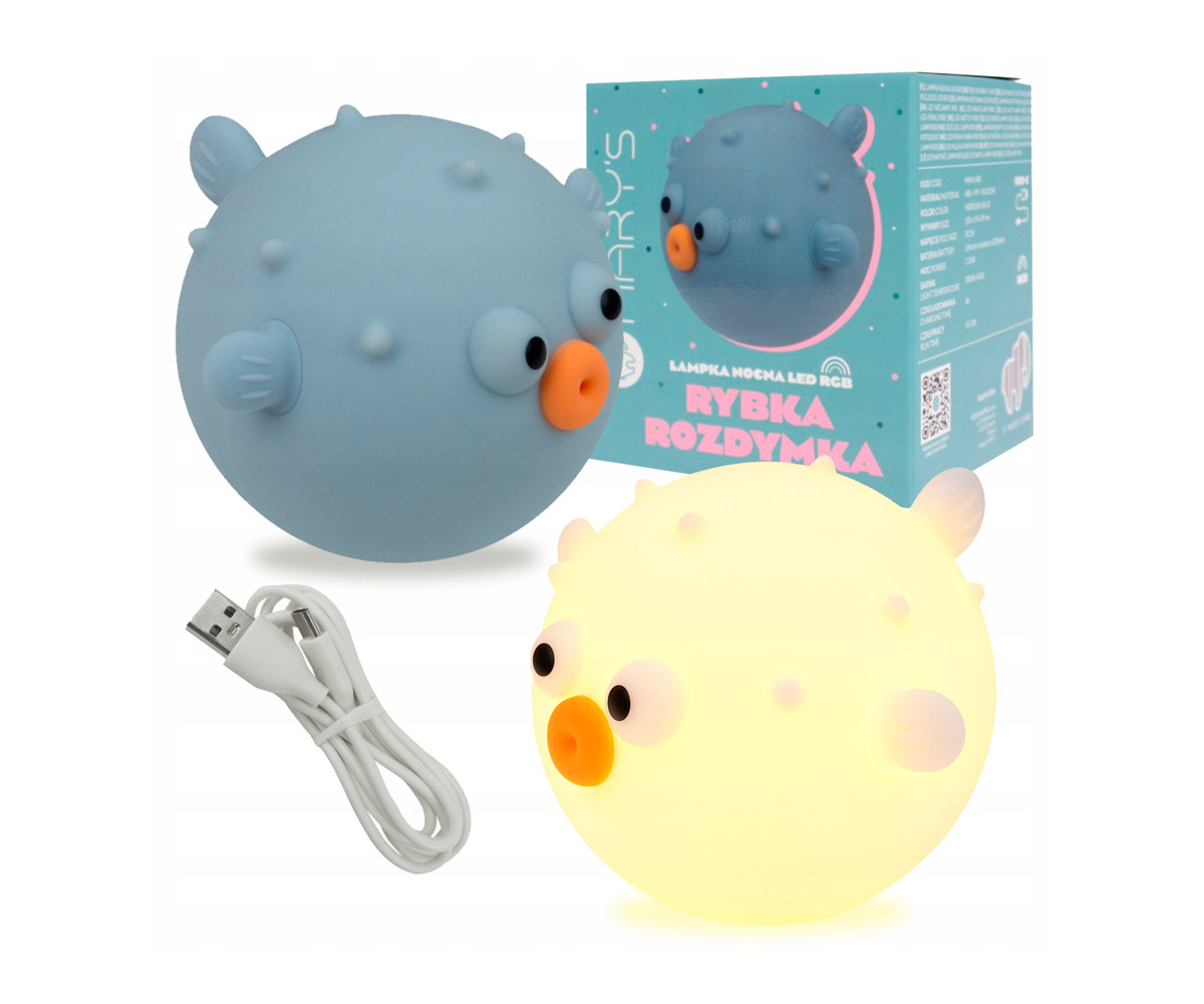 Luz Nocturna LED Pez Globo Azul