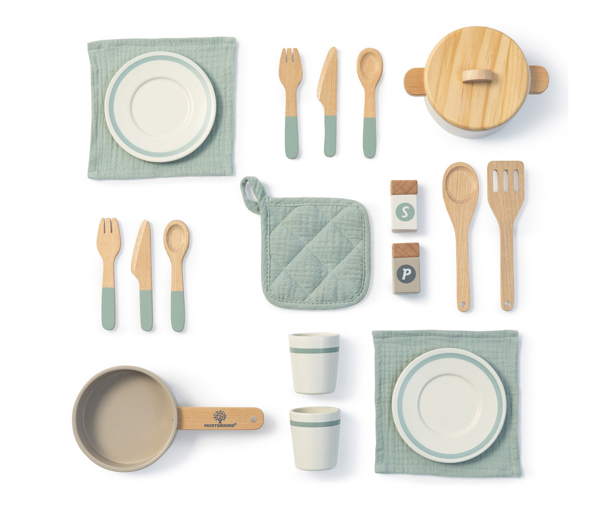 Set de Cocina y Vajilla Aronia Blanco/Gris 20 piezas