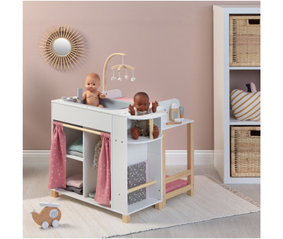 Centro de Muñecas Viola Blanco/Natural/Rosa