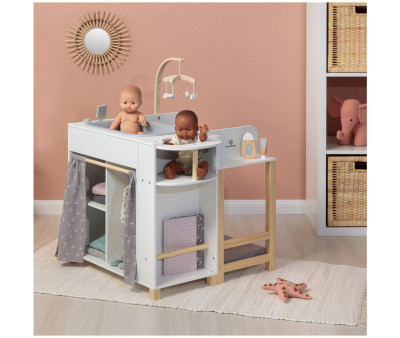 Centro de Muñecas Viola Blanco/Natural/Gris