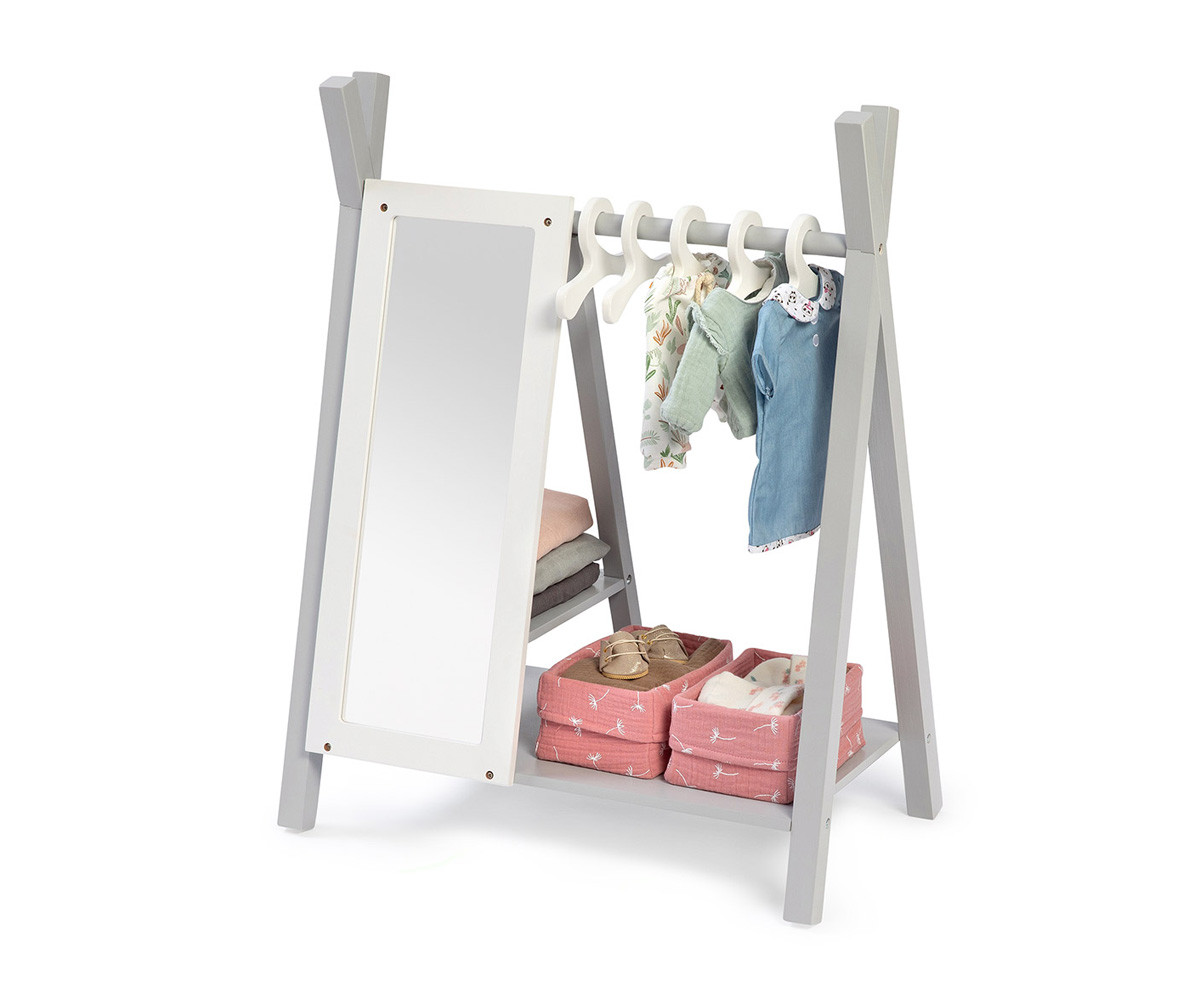 Armario Perchero para Muñecas Viola Gris/Blanco