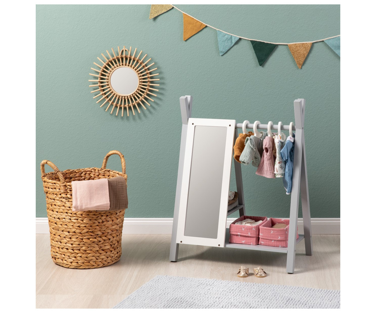 Armario Perchero para Muñecas Viola Gris/Blanco