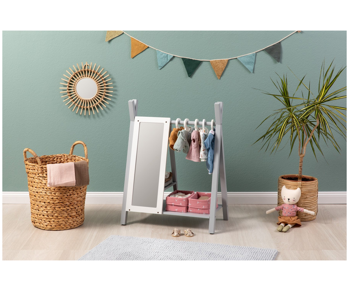 Armario Perchero para Muñecas Viola Gris/Blanco