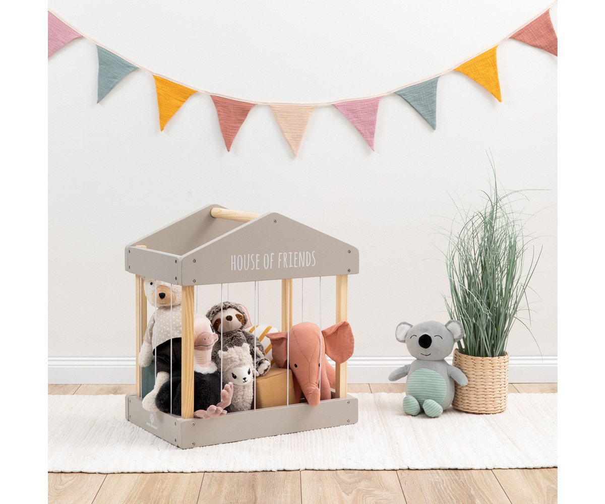 Caja para Peluches Gris/Natural