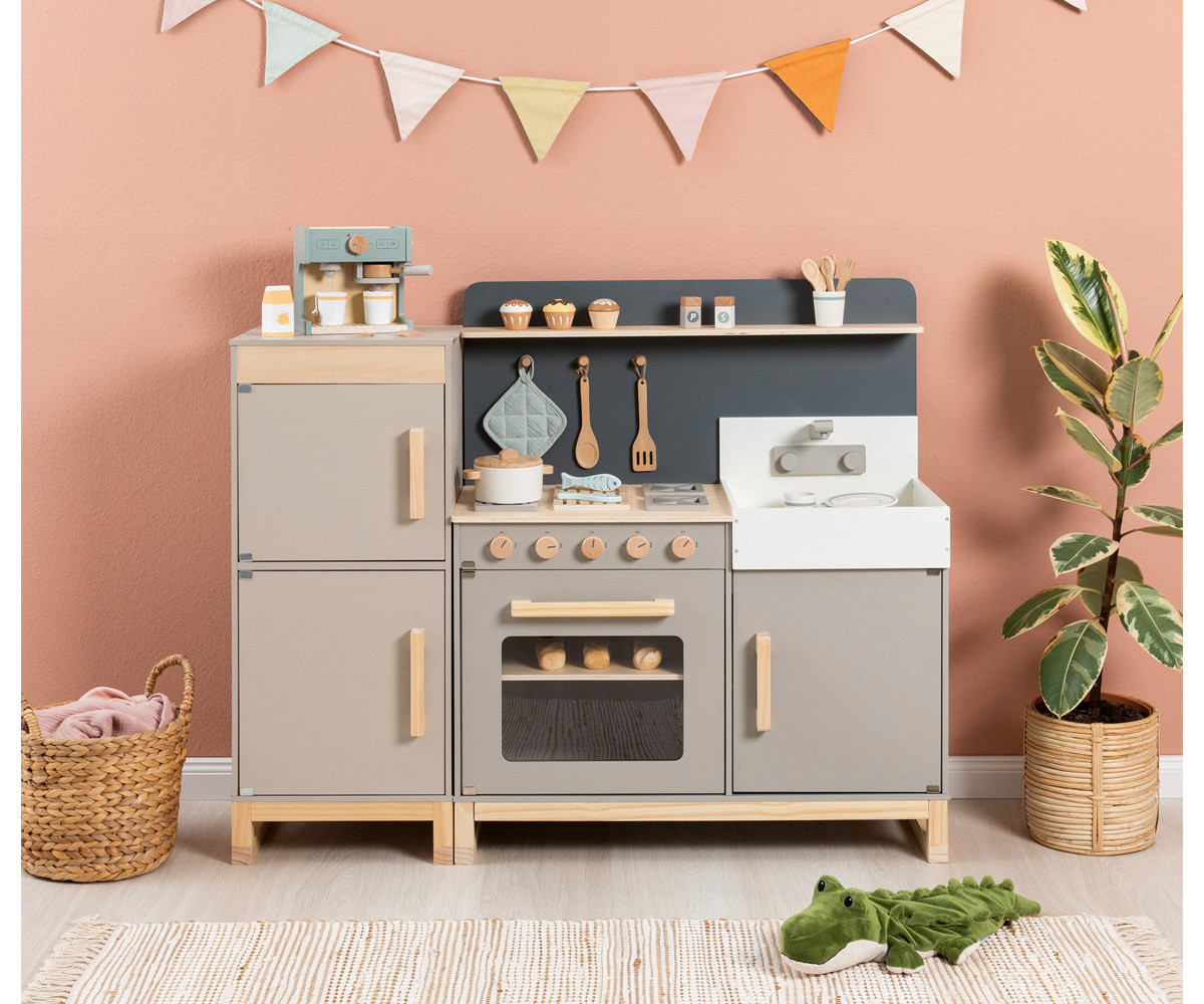 Cocina de Madera Linum Gris Cálido/Natural