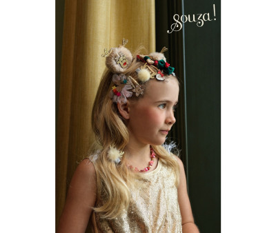 2 Clip Capelli con Pompon e Corna di Renna