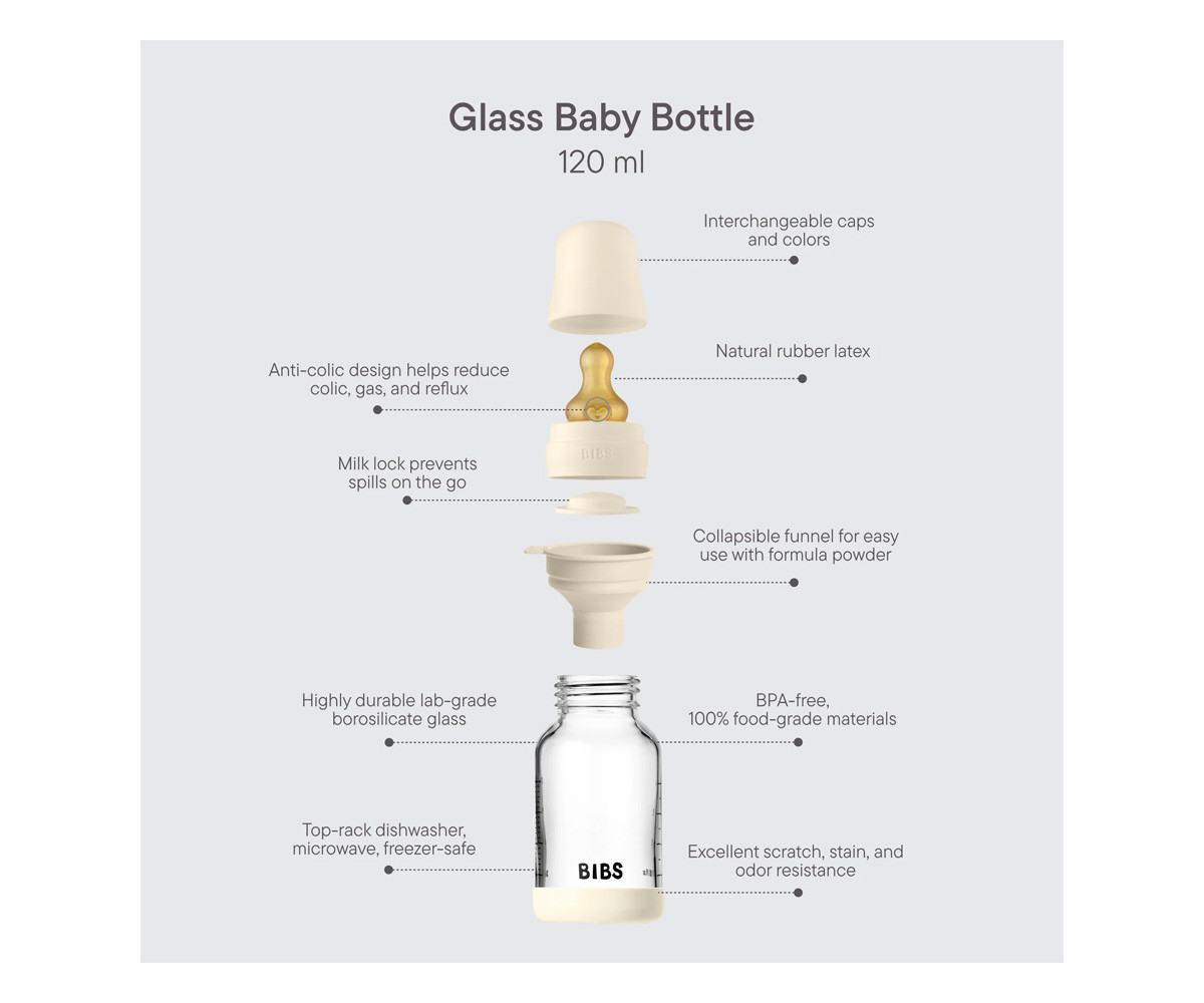 Biberón Cristal BIBS Blush 120ml