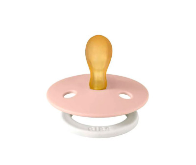 Chupeta noturna BIBS Colour Symmetric Blush em uma bolsa