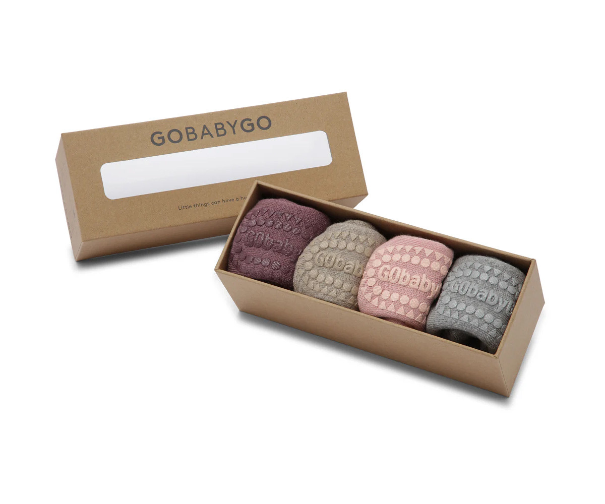 Combo Box Calzine Antiscivolo Cotone Misty Plum, Sand, Soft Pink, Grey Melange