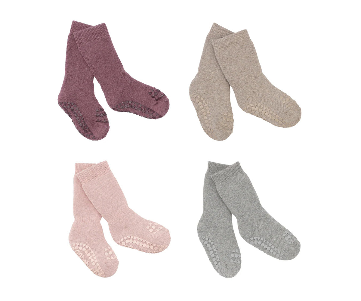 Combo Box Calzine Antiscivolo Cotone Misty Plum, Sand, Soft Pink, Grey Melange