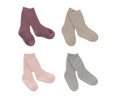 Combo Box Calzine Antiscivolo Cotone Misty Plum, Sand, Soft Pink, Grey Melange