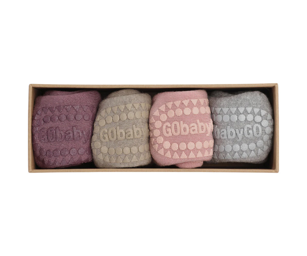 Combo Box Calzine Antiscivolo Cotone Misty Plum, Sand, Soft Pink, Grey Melange